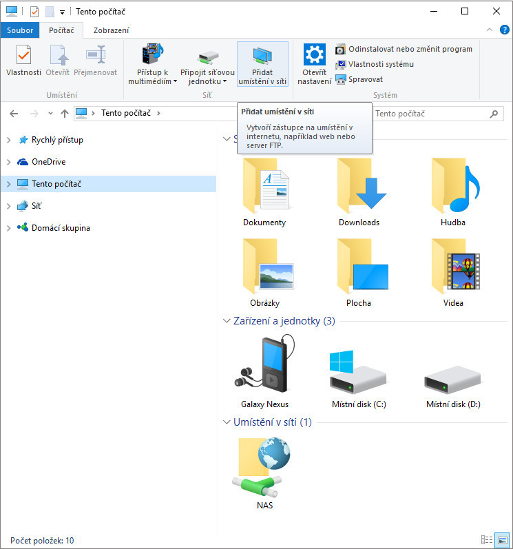 Jak připojit FTP server v Průzkumníku souborů