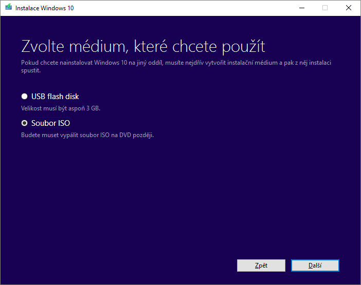 Jak vytvořit instalační disk Windows 10