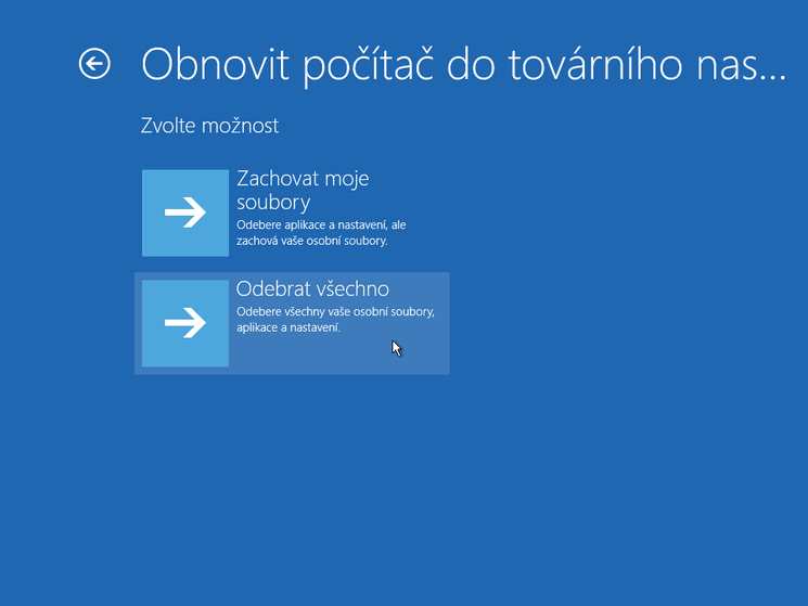 Jak obnovit počítač do továrního nastavení pomocí disku pro opravu systému