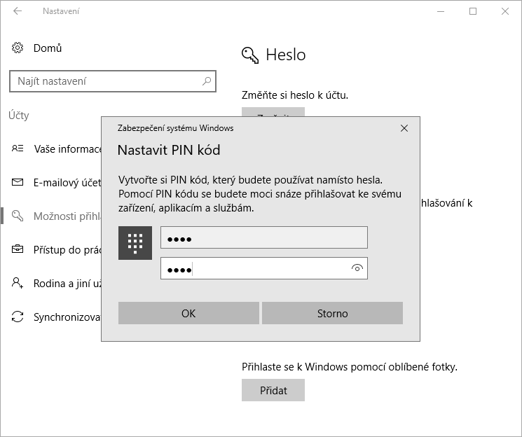 Jak resetovat PIN kód ve Windows 10