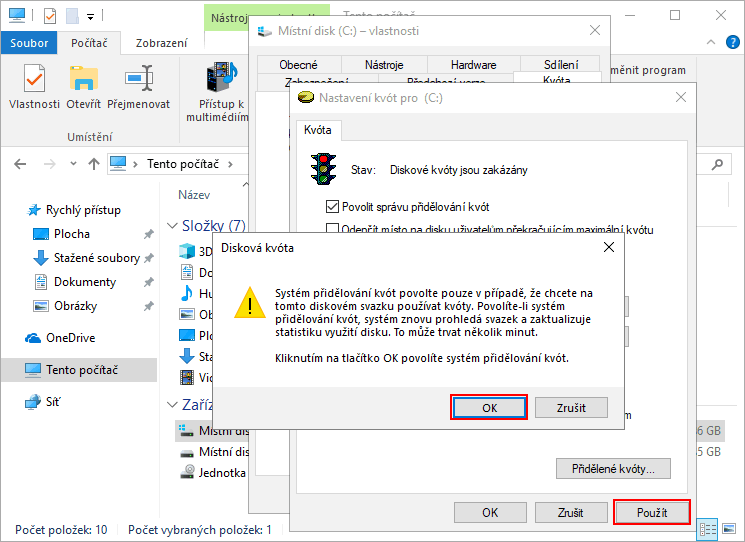 Jak nastavit kvóty disku ve Windows 10